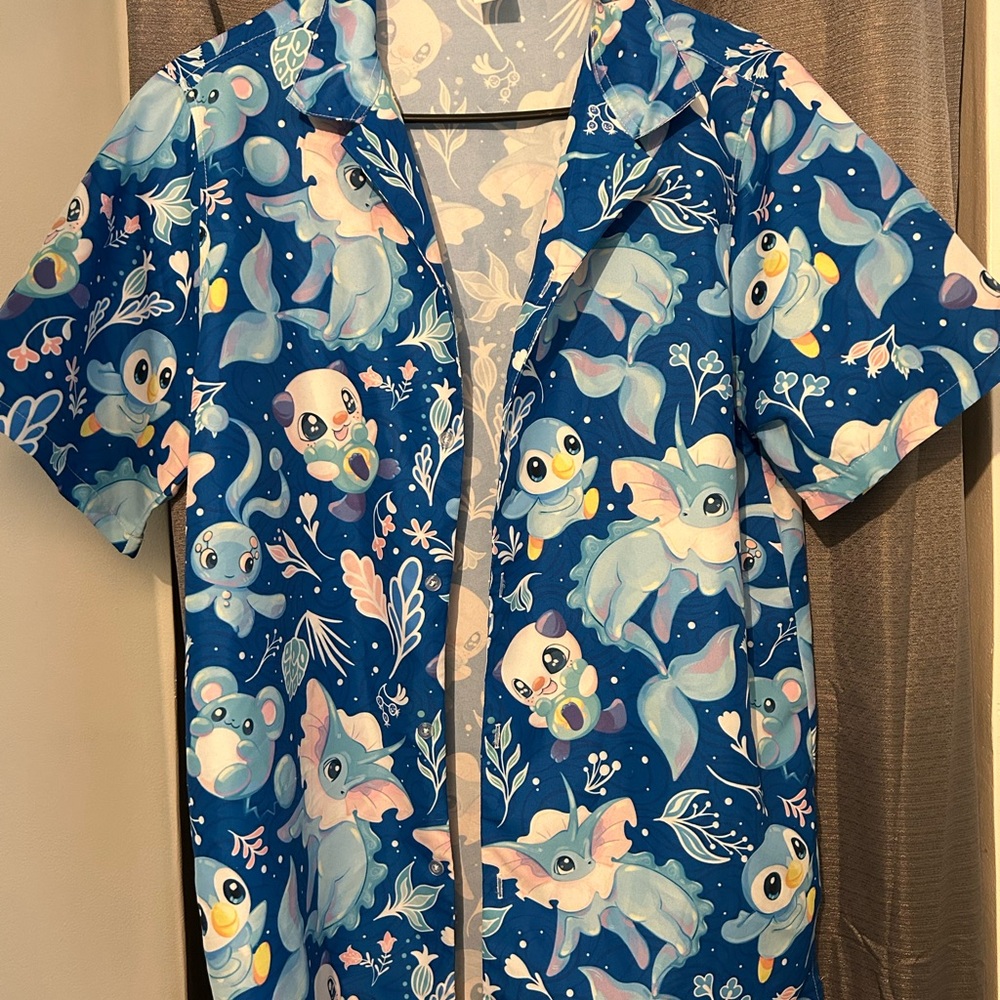 Blue Pokemon Print Shirt
